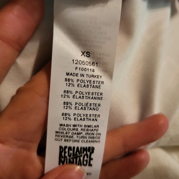 ASOS Reclaimed Vintage Set Button Down Tie Mini Skirt A Line Pink Mauve - Picture 6 of 12